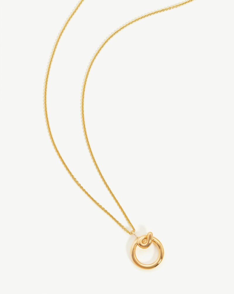 Curly Molten Initial Pendant Necklace - Initial O | 18ct Gold Vermeil