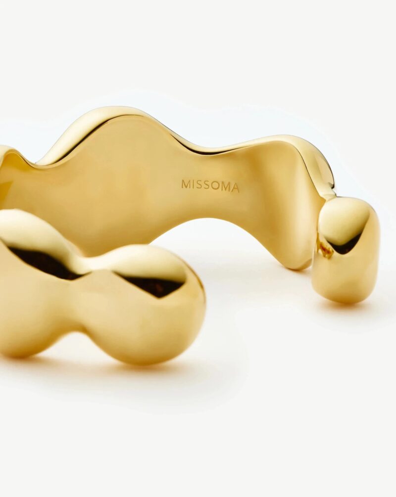 Eny Puffy Dome Statement Cuff Bracelet | 18ct Gold Plated