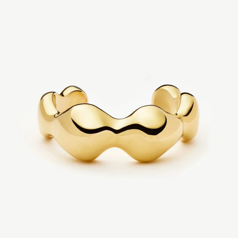 Eny Puffy Dome Statement Cuff Bracelet | 18ct Gold Plated