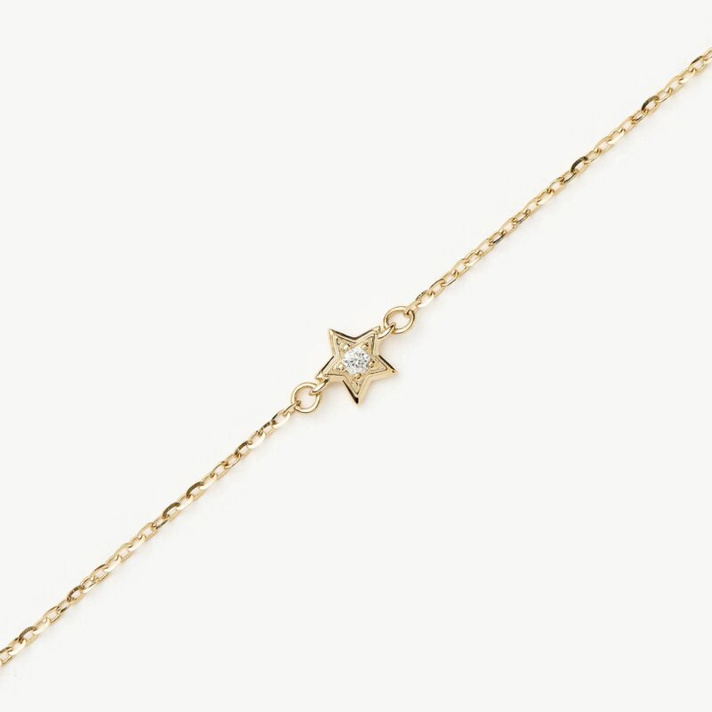 Fine Diamond Star Chain Bracelet | 14ct Yellow Gold