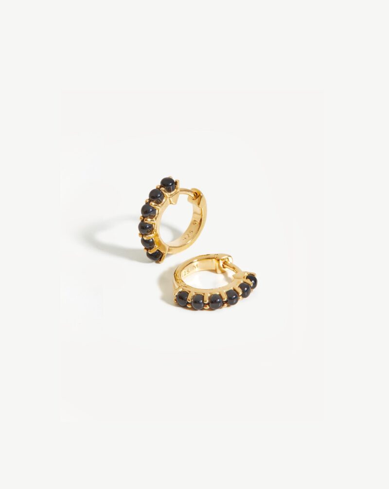 Gemstone Huggies | 18ct Gold Vermeil/Black Onyx