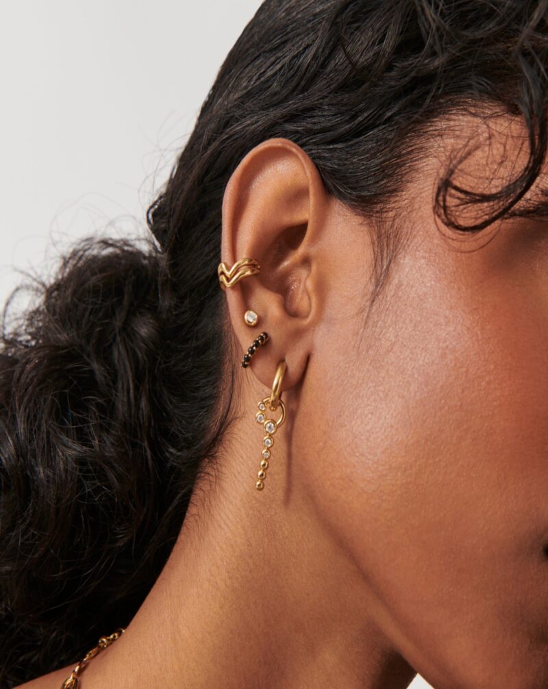 Gemstone Huggies | 18ct Gold Vermeil/Black Onyx