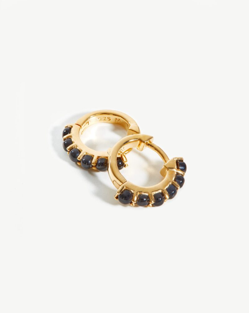 Gemstone Huggies | 18ct Gold Vermeil/Black Onyx