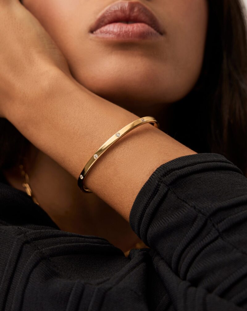 Interstellar Hinged Bangle | 18ct Gold Vermeil/Cubic Zirconia
