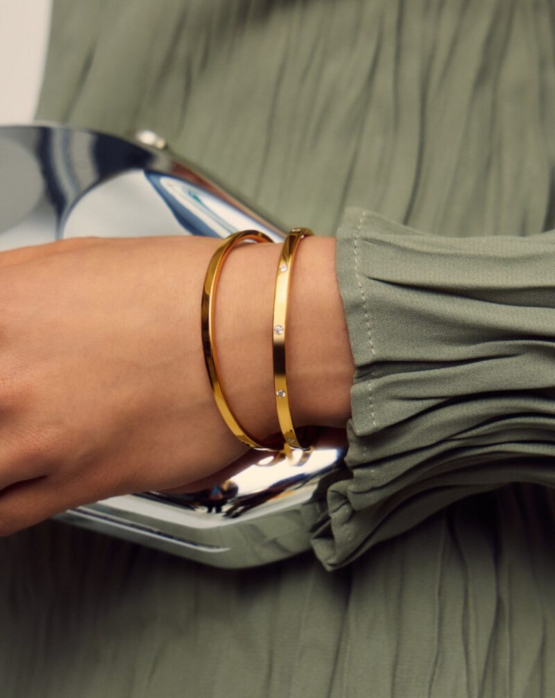 Interstellar Hinged Bangle | 18ct Gold Vermeil/Cubic Zirconia