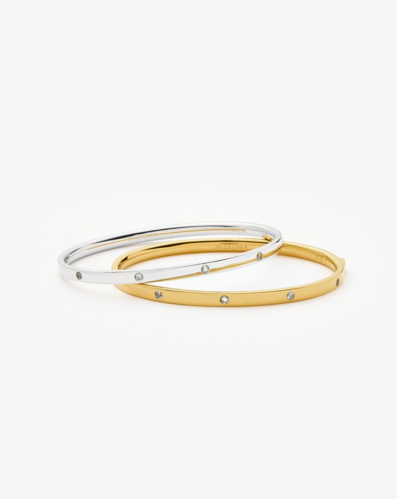 Interstellar Hinged Bangle | 18ct Gold Vermeil/Cubic Zirconia