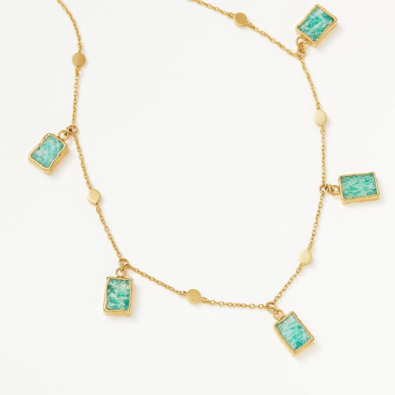 Lena Charm Choker | 18ct Gold Plated/Amazonite