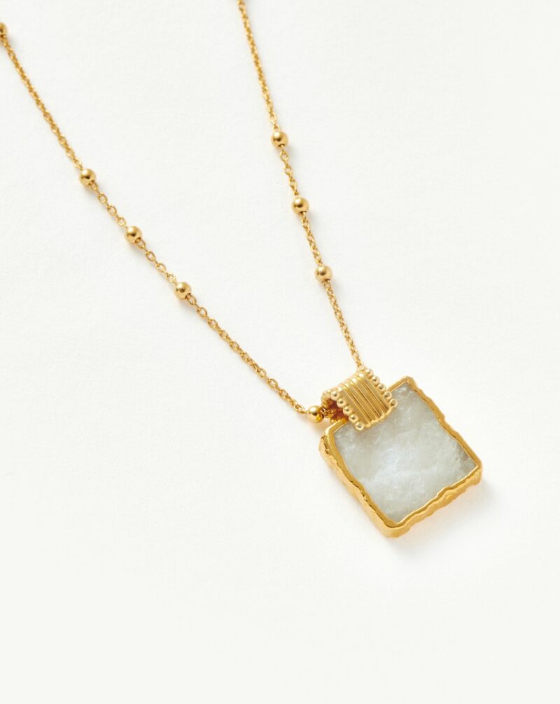 Lena Charm Necklace | 18ct Gold Plated/Rainbow Moonstone