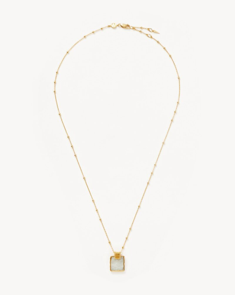 Lena Charm Necklace | 18ct Gold Plated/Rainbow Moonstone