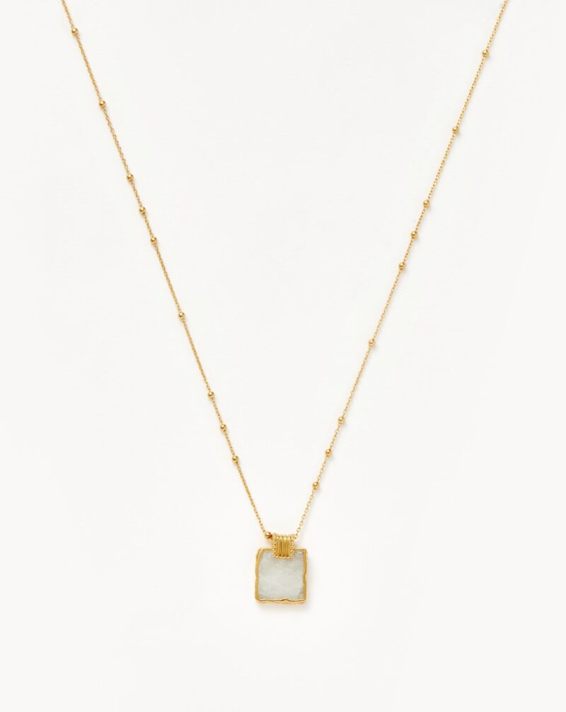 Lena Charm Necklace | 18ct Gold Plated/Rainbow Moonstone