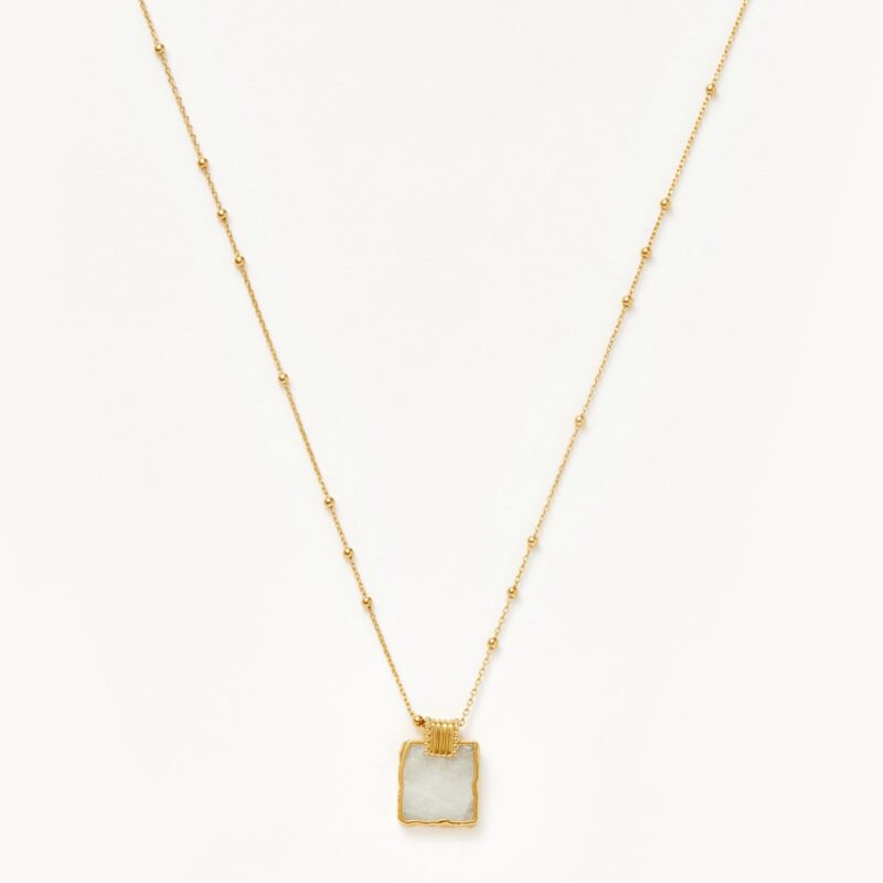 Lena Charm Necklace | 18ct Gold Plated/Rainbow Moonstone
