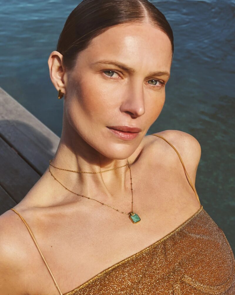 Lena Charm Necklace | 18ct Gold Plated/Amazonite