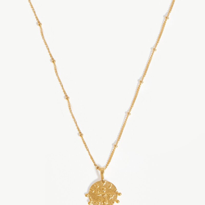 Lucy Williams Mini Beaded Coin Necklace | 18ct Gold Vermeil