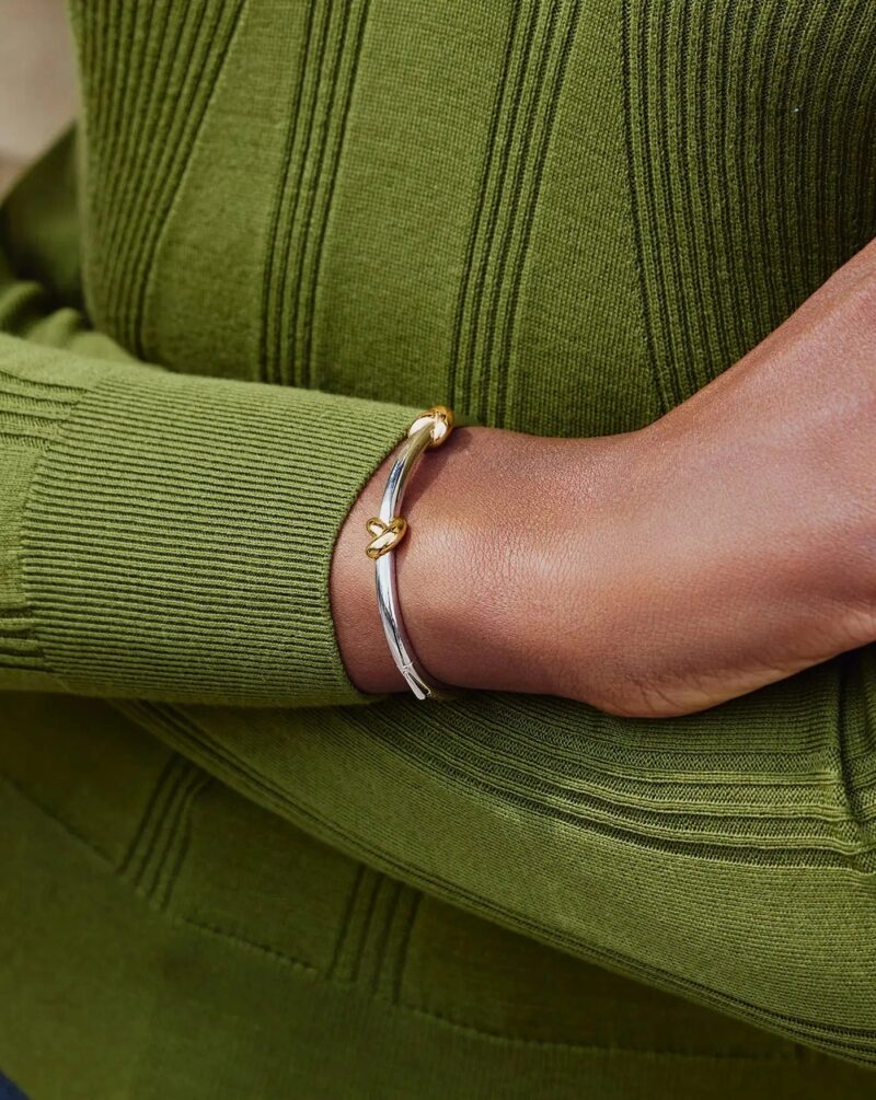 Lucy Williams Knot Hinged Bangle  | Mixed Metal