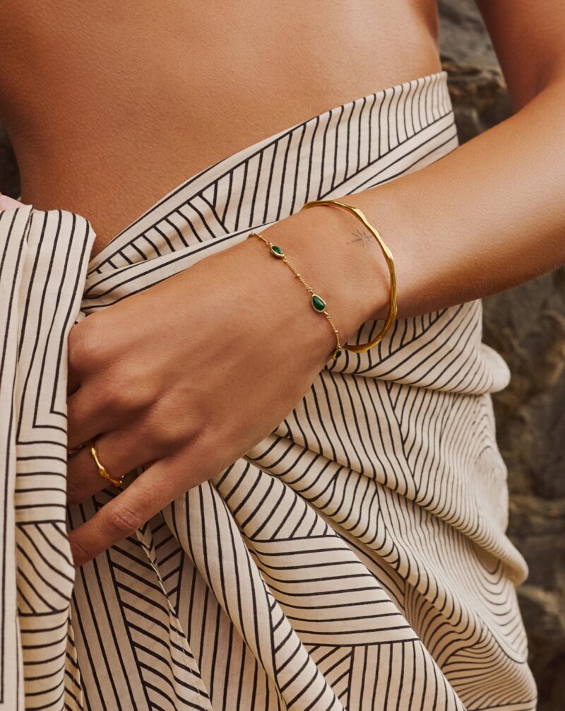 Magma Gemstone & Molten Cuff Bracelet Set | 18ct Gold Vermeil / 18ct Gold Plated