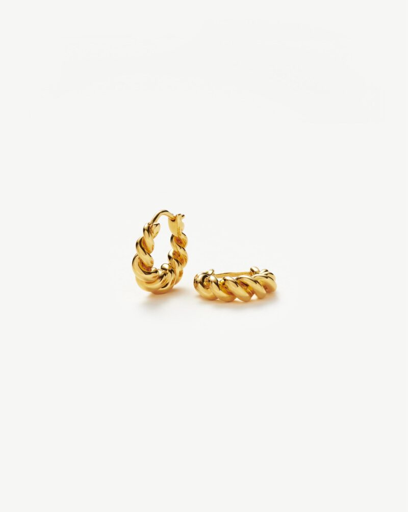 Small Tidal Hoop Earrings | 18ct Gold Vermeil