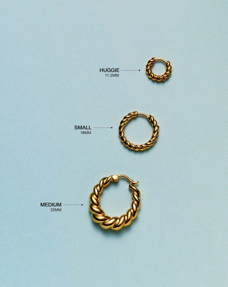 Small Tidal Hoop Earrings | 18ct Gold Vermeil