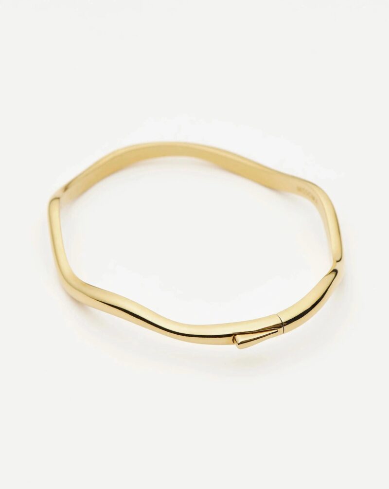 Molten Classic Hinged Bangle | 18ct Gold Plated