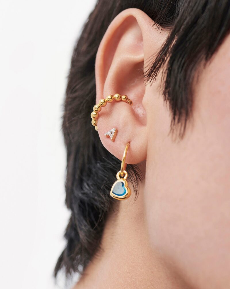 Pave Initial Single Stud Earring - Initial A | 18ct Gold Vermeil/Cubic Zirconia