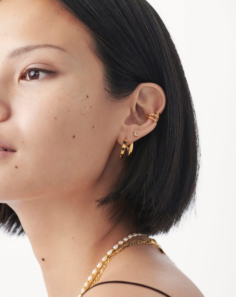 Pave Initial Single Stud Earring - Initial L | 18ct Gold Vermeil/Cubic Zirconia