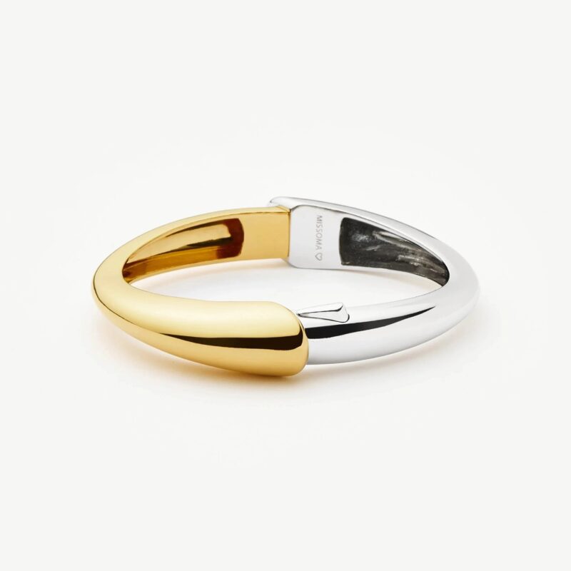 Sculptural Ridge Hinged Bangle | Mixed Metal