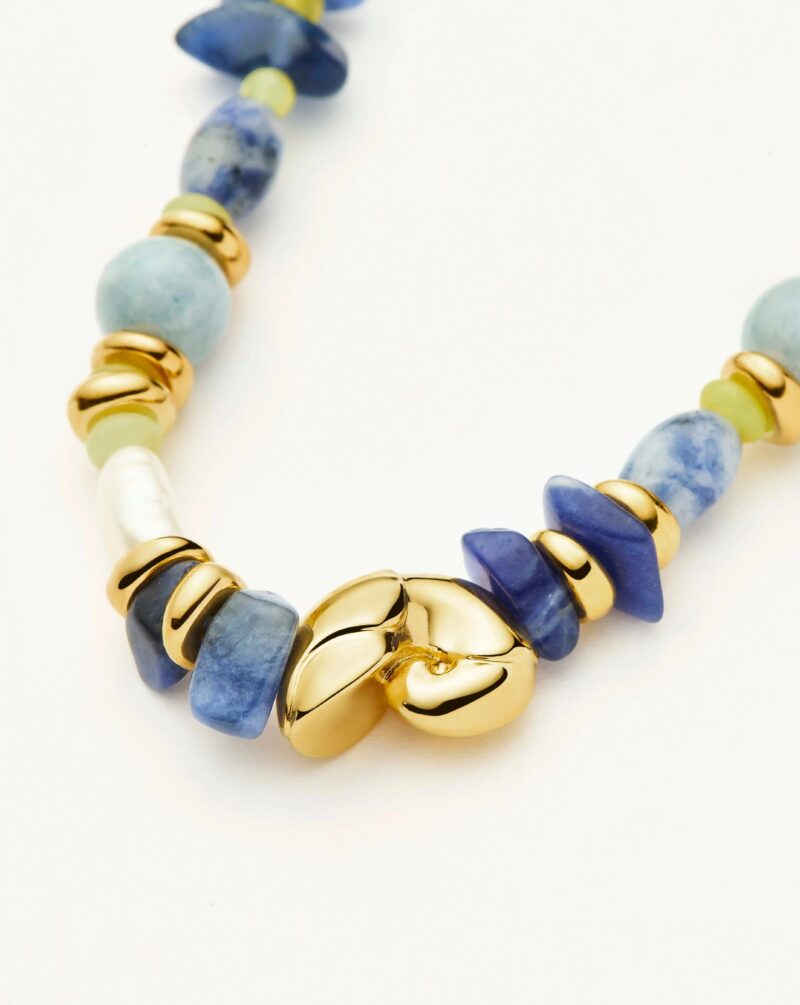 Shell Statement Multi Beaded Bracelet | 18ct Gold Plated/Multi Gemstone
