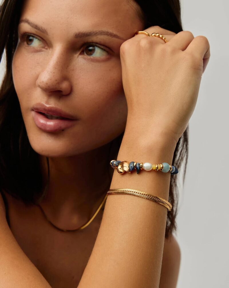 Shell Statement Multi Beaded Bracelet | 18ct Gold Plated/Multi Gemstone