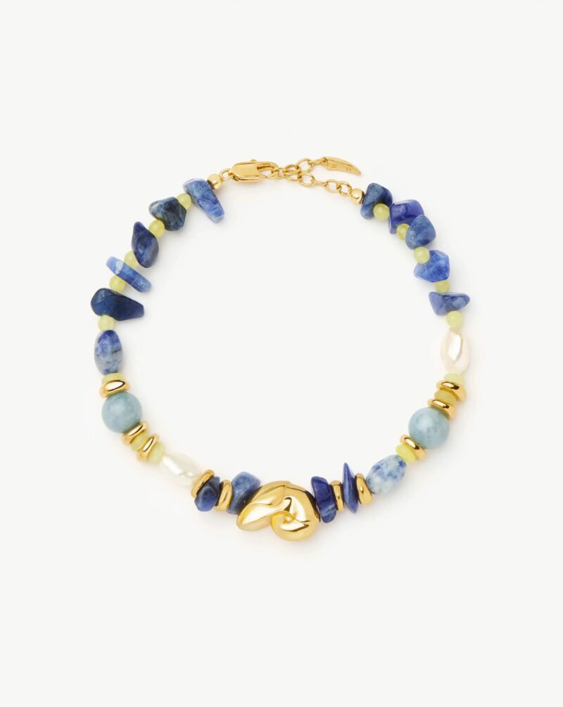 Shell Statement Multi Beaded Bracelet | 18ct Gold Plated/Multi Gemstone