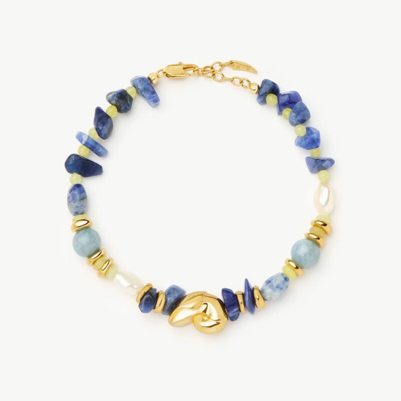 Shell Statement Multi Beaded Bracelet | 18ct Gold Plated/Multi Gemstone