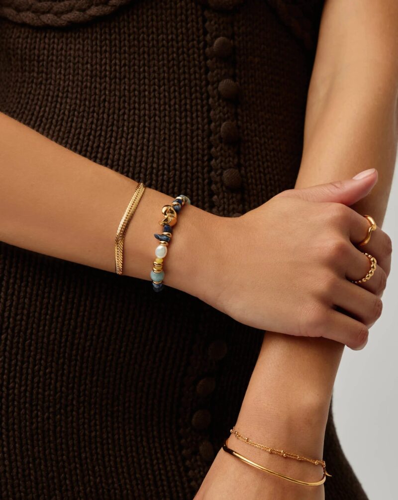 Shell Statement Multi Beaded Bracelet | 18ct Gold Plated/Multi Gemstone