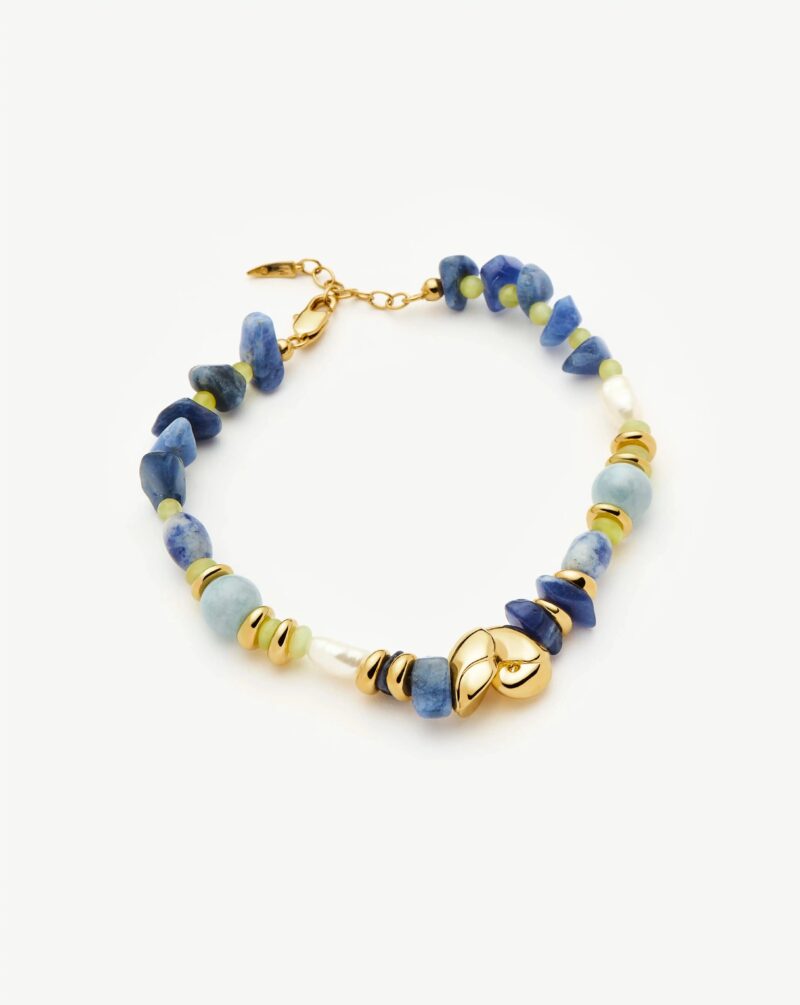 Shell Statement Multi Beaded Bracelet | 18ct Gold Plated/Multi Gemstone