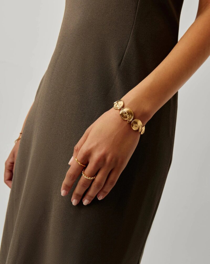 Spiral Statement Chain Bracelet | 18ct Gold Plated