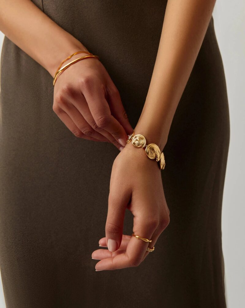 Spiral Statement Chain Bracelet | 18ct Gold Plated