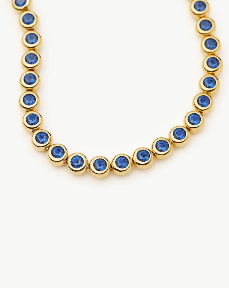 Tennis Round Bracelet | 18ct Gold Vermeil/Sapphire Blue Nano-crystal