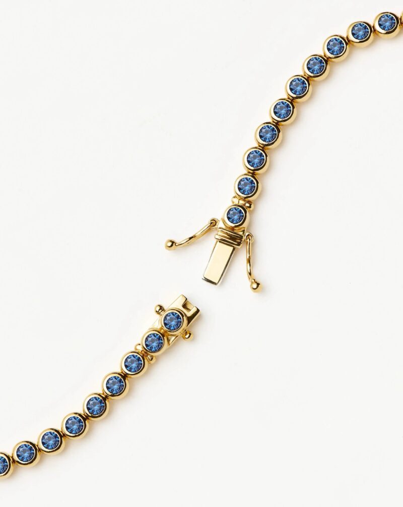 Tennis Round Bracelet | 18ct Gold Vermeil/Sapphire Blue Nano-crystal