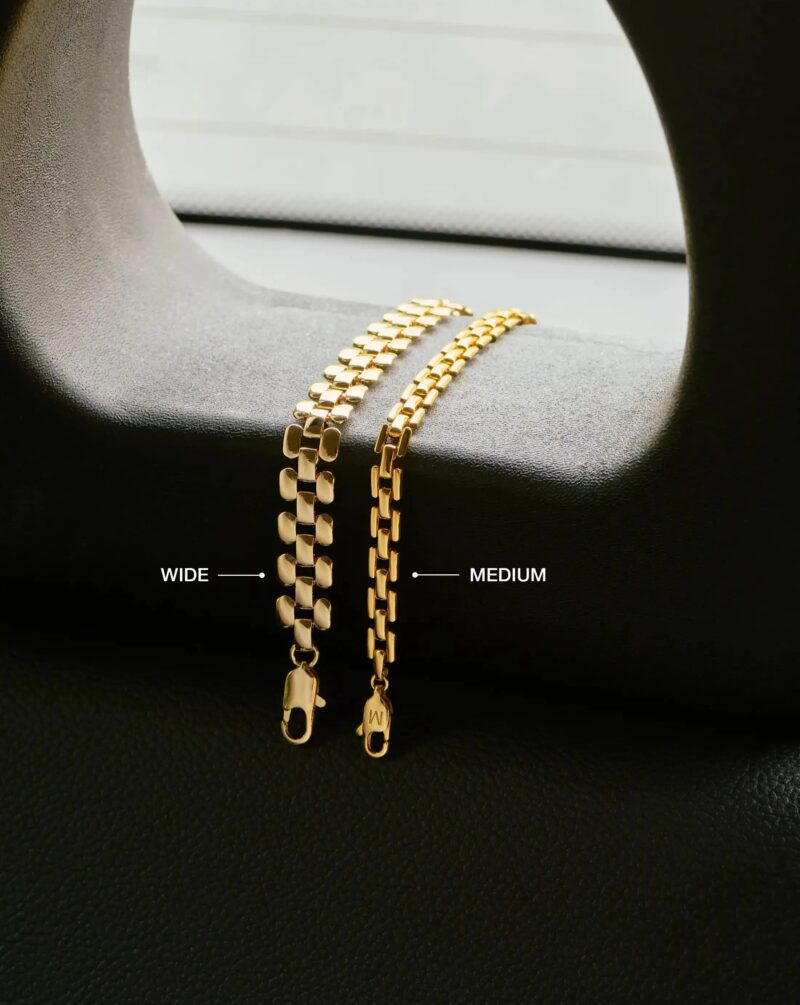 Timepiece Wide Chain Bracelet | 18ct Gold Plated
