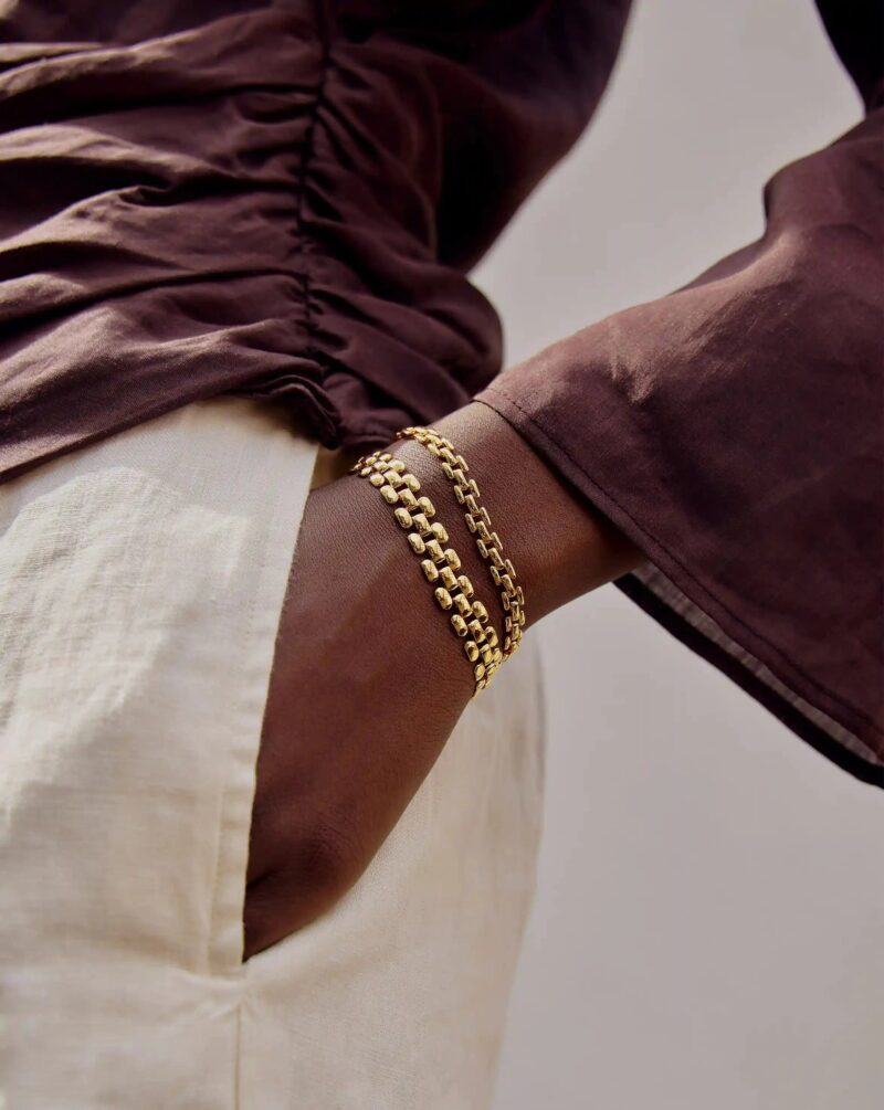 Timepiece Wide Chain Bracelet | 18ct Gold Plated