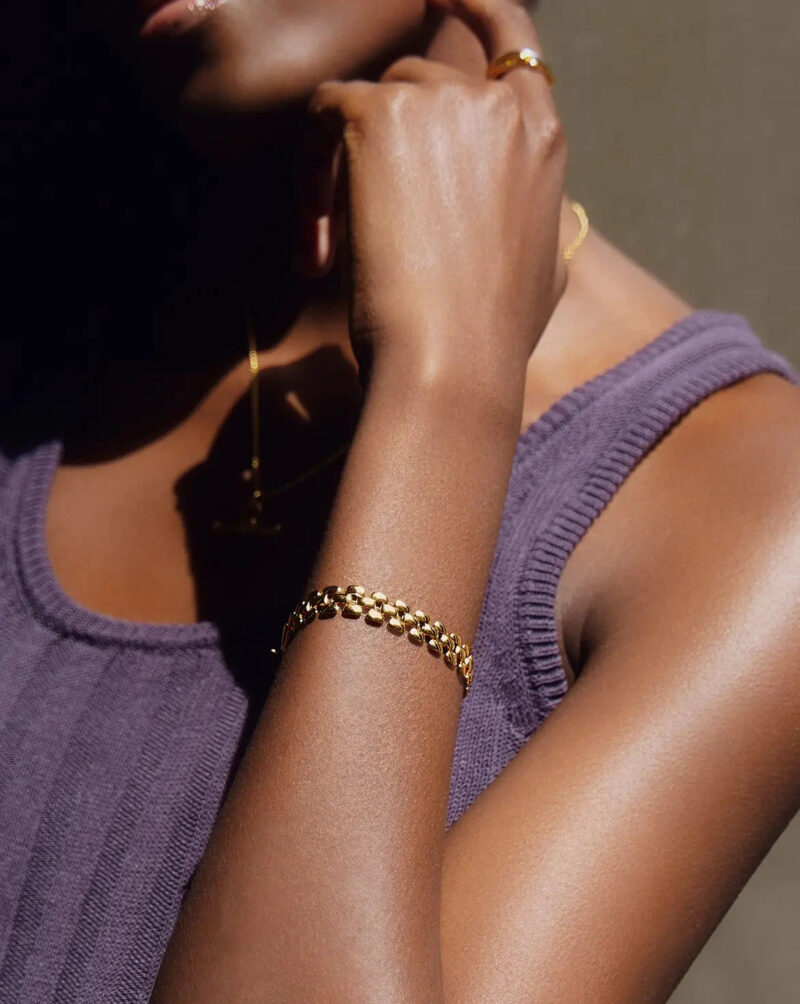 Timepiece Wide Chain Bracelet | 18ct Gold Plated